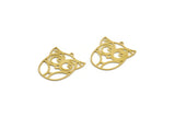 Brass Bird Charm, 8 Raw Brass Owl Shaped Charms With 1 Loop (27.5x23.5x0.60mm) A6626