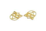 Brass Bird Charm, 8 Raw Brass Owl Shaped Charms With 1 Loop (27.5x23.5x0.60mm) A6626