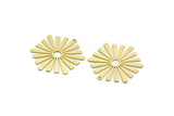 Brass Sun Charm, 6 Raw Brass Sun Charms With 1 Loop, Charm Pendants (31.5x28x0.60mm) A6706