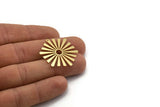 Brass Sun Charm, 6 Raw Brass Sun Charms With 1 Loop, Charm Pendants (31.5x28x0.60mm) A6706