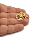 Brass Bird Charm, 10 Raw Brass Owl Shaped Charms With 1 Loop (26x22x0.60mm) A6627