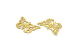 Brass Butterfly Charm, 6 Raw Brass Butterfly Charms With 1 Loop, Earring Findings (33x21.5x0.60mm) A6623