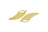 Brass Irregular Charm, 12 Raw Brass Irregular Charms With 1 Loop, Findings (29x10x0.60mm) A6685