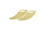 Brass Irregular Charm, 12 Raw Brass Irregular Charms With 1 Loop, Findings (29x10x0.60mm) A6685