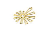 Brass Sun Charm, 6 Raw Brass Sun Charms With 1 Loop, Charm Pendants, Findings (34x27.5x0.60mm) A6704