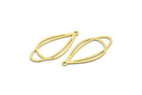 Brass Drop Charm, 8 Raw Brass Drop Shaped Charms With 1 Loop, Findings (29x14x0.60mm) A6698