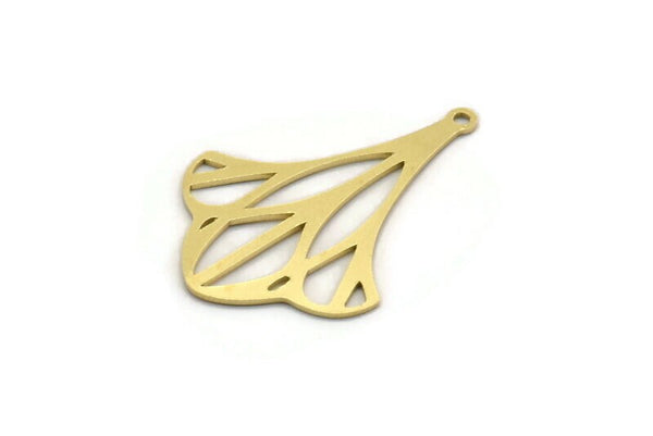 Brass Irregular Charm, 8 Raw Brass Irregular Charms With 1 Loop, Findings (31x22x0.60mm) A6707