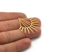 Brass Sun Charm, 4 Raw Brass Sun Charms With 1 Loop, Charm Pendants (40x35x0.60mm) A6721