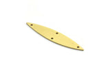 Brass Marquise Charm, 12 Raw Brass Oval Shaped Charms With 4 Holes (36x7x0.80mm) A6499