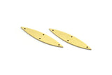 Brass Marquise Charm, 12 Raw Brass Oval Shaped Charms With 4 Holes (36x7x0.80mm) A6499