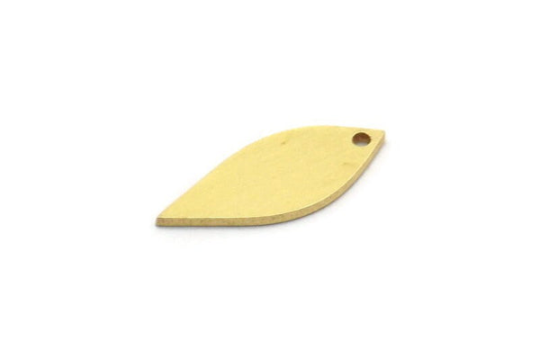 Brass Marquise Charm, 24 Raw Brass Marquise Charms With 1 Hole (19x8x0.80mm) A6493