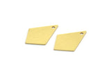 Brass Diamond Charm, 12 Raw Brass Diamond Charms With 1 Hole (20x13x0.60mm) A6496