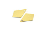 Brass Diamond Charm, 12 Raw Brass Diamond Charms With 1 Hole (20x13x0.60mm) A6496