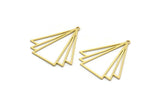 Brass Triangle Charm, 4 Raw Brass Triangle Charms With 1 Loop, Findings (32x29x0.60mm) A6483