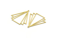 Brass Triangle Charm, 4 Raw Brass Triangle Charms With 1 Loop, Findings (32x29x0.60mm) A6483