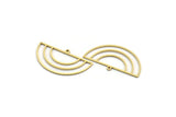 Semi Circle Charm, 24 Raw Brass Semi Circle Charms With 1 Loop, Findings (19x33x0.80mm) A6505