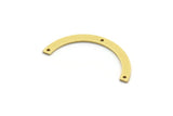 Brass Charm, 24 Raw Brass, Brass Pendants, Charm Pendants, U Shaped Charms, Brass Semi Circle Charms With 3 Holes (32x3x0.80mm) A6491