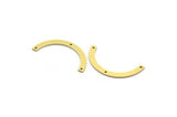 Brass Charm, 24 Raw Brass, Brass Pendants, Charm Pendants, U Shaped Charms, Brass Semi Circle Charms With 3 Holes (32x3x0.80mm) A6491