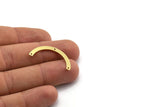 Brass Charm, 24 Raw Brass, Brass Pendants, Charm Pendants, U Shaped Charms, Brass Semi Circle Charms With 3 Holes (32x3x0.80mm) A6491