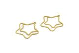 Brass Star Charm, 24 Raw Brass Star Charms With 1 Loop, Charm Pendants (27x26x0.60mm) A6639