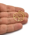 Brass Beehive Charm, 12 Raw Brass Beehive Shaped Charms With 1 Loop, Findings (34x27.5x0.60mm) A6613