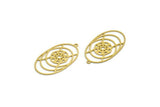 Brass Oval Charm, 8 Raw Brass Oval Charms With 1 Loop, Earring Charms (37x20x0.60mm) A6607