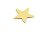 Brass Star Blank, 24 Raw Brass Star Shaped Blanks, Stamping Brass (16x17x0.80mm) A6486