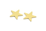 Brass Star Blank, 24 Raw Brass Star Shaped Blanks, Stamping Brass (16x17x0.80mm) A6486