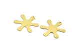 Brass Flower Charm, 8 Raw Brass Flower Charms With 1 Hole, Charm Pendants (27x26x0.80mm) A6487