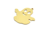 Brass Ghost Charm, 6 Raw Brass Cute Ghost Charms With 1 Loop, Findings (29x29x0.80mm) A6489