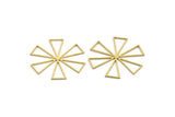 Brass Windrose Charm, 12 Raw Brass Windrose Charms, Connector Findings (36x36x0.80mm) A6508