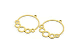 Brass Geometric Charm, 24 Raw Brass Round Charms With 1 Loop, Findings (27x23x0.60mm) A6525