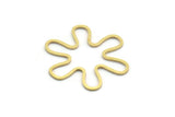 Brass Flower Charm, 24 Raw Brass Flower Charms, Charm Pendants, Irregular Findings (30x27.5x0.80mm) A6517
