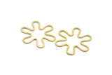 Brass Flower Charm, 24 Raw Brass Flower Charms, Charm Pendants, Irregular Findings (30x27.5x0.80mm) A6517