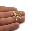 Brass Sun Charm, 8 Raw Brass Rising Sun Shaped Charms With 2 Loops, Findings (31x30x0.60mm) A6536