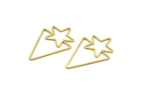 Brass Star Charm, 24 Raw Brass Triangle Charms, Charm Pendants (39x25x0.80mm) A6518