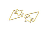 Brass Star Charm, 24 Raw Brass Triangle Charms, Charm Pendants (39x25x0.80mm) A6518