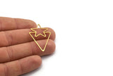 Brass Star Charm, 24 Raw Brass Triangle Charms, Charm Pendants (39x25x0.80mm) A6518