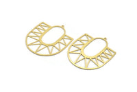 Brass Charm, Raw Brass, Brass Pendant, Charm Pendant, Brass U Shaped Charm With 1 Loop (49x42x0.60mm) A6539