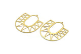 Brass Charm, Raw Brass, Brass Pendant, Charm Pendant, Brass U Shaped Charm With 1 Loop (49x42x0.60mm) A6539