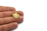 Brass Flower Charm, 12 Raw Brass Flower Charms With 1 Loop, Charm Pendants (23.5x19x0.60mm) A6451