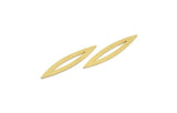 Brass Marquise Ring, 24 Raw Brass Marquise Charms, Connector, Findings (36x7x0.80mm) A6671