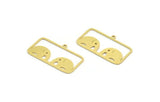 Brass Elephant Charm, 8 Raw Brass Elephant Shaped Charms With 1 Loop (18x30.5x0.60mm) A6663