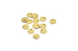 Brass Stamping Tag, 100 Raw Brass Round Charms With 1 Hole (6x0.80mm) A6673