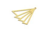 Brass Triangle Charm, 6 Raw Brass Triangle Charms With 1 Loop, Findings (31x30x0.60mm) A6543