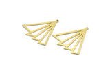 Brass Triangle Charm, 6 Raw Brass Triangle Charms With 1 Loop, Findings (31x30x0.60mm) A6543