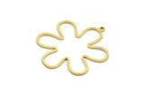 Brass Flower Charm, 12 Raw Brass Flower Charms With 1 Loop, Charm Pendants (33.5x30x0.80mm) A6516