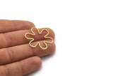 Brass Flower Charm, 12 Raw Brass Flower Charms With 1 Loop, Charm Pendants (33.5x30x0.80mm) A6516