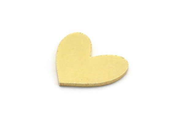 Pirinç Kalp Boşluğu, 12 Ham Pirinç Kalp Boşluğu, Damgalama Boşlukları (15x13x1mm) A6545