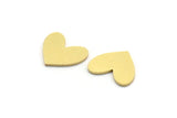 Brass Heart Blank, 12 Raw Brass Heart Blanks, Stamping Blanks (15x13x1mm) A6545